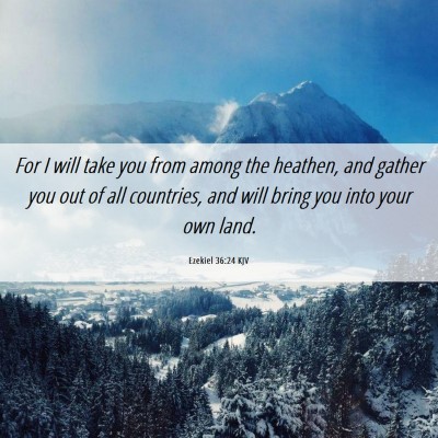 Picture 06 - Ezekiel 36:24 KJV - For I will take you from among the heathen, and - Bible Verse Picture