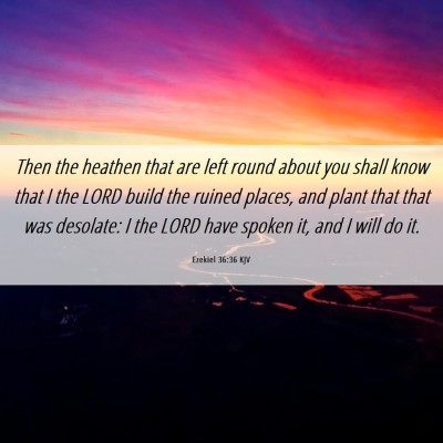 Picture 06 - Ezekiel 36:36 KJV - Then the heathen that are left round about you - Bible Verse Picture