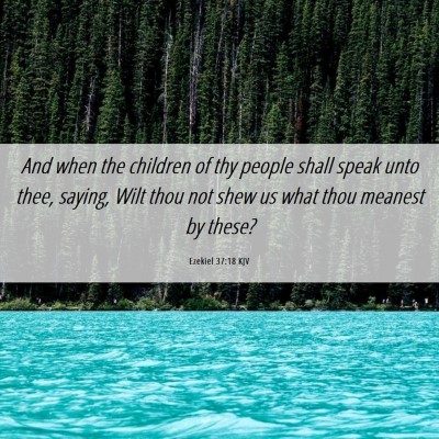 Picture 06 - Ezekiel 37:18 KJV - And when the children of thy people shall speak - Bible Verse Picture