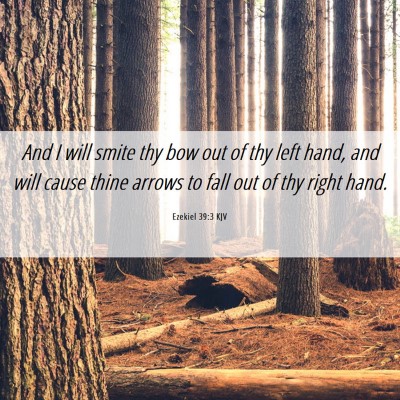 Picture 06 - Ezekiel 39:3 KJV - And I will smite thy bow out of thy left hand, - Bible Verse Picture