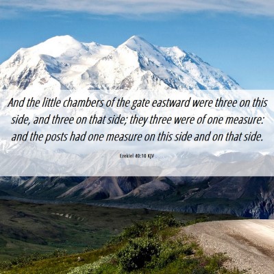 Picture 06 - Ezekiel 40:10 KJV - And the little chambers of the gate eastward were - Bible Verse Picture
