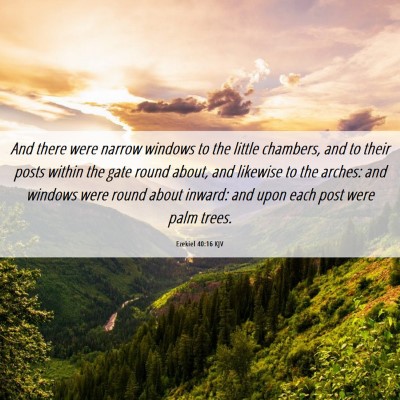 Picture 06 - Ezekiel 40:16 KJV - And there were narrow windows to the little - Bible Verse Picture
