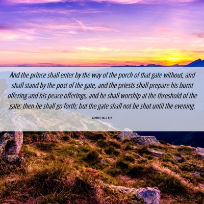 Picture 06 - Ezekiel 46:2 KJV - And the prince shall enter by the way of the - Bible Verse Picture