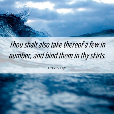 Picture 06 - Ezekiel 5:3 KJV - Thou shalt also take thereof a few in number, and - Bible Verse Picture