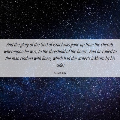 Picture 06 - Ezekiel 9:3 KJV - And the glory of the God of Israel was gone up - Bible Verse Picture