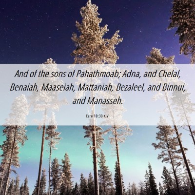 Picture 06 - Ezra 10:30 KJV - And of the sons of Pahathmoab; Adna, and Chelal, - Bible Verse Picture