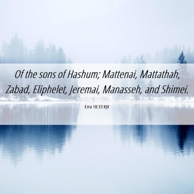 Picture 06 - Ezra 10:33 KJV - Of the sons of Hashum; Mattenai, Mattathah, - Bible Verse Picture