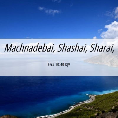 Picture 06 - Ezra 10:40 KJV - Machnadebai, Shashai, - Bible Verse Picture