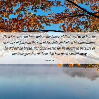 Picture 06 - Ezra 10:6 KJV - Then Ezra rose up from before the house of God, - Bible Verse Picture