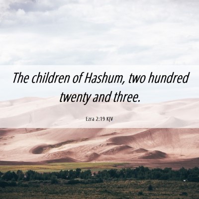 Picture 06 - Ezra 2:19 KJV - The children of Hashum, two hundred twenty and - Bible Verse Picture