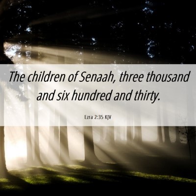 Picture 06 - Ezra 2:35 KJV - The children of Senaah, three thousand and six - Bible Verse Picture