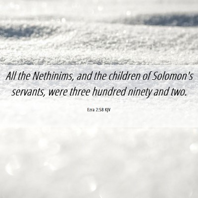 Picture 06 - Ezra 2:58 KJV - All the Nethinims, and the children of Solomon's - Bible Verse Picture