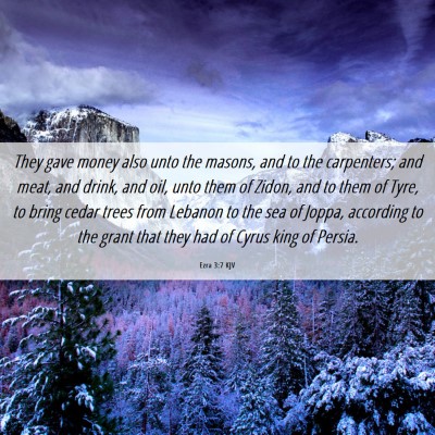 Picture 06 - Ezra 3:7 KJV - They gave money also unto the masons, and to the - Bible Verse Picture