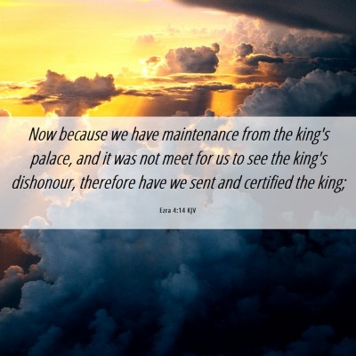 Picture 06 - Ezra 4:14 KJV - Now because we have maintenance from the king's - Bible Verse Picture
