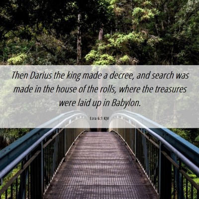 Picture 06 - Ezra 6:1 KJV - Then Darius the king made a decree, and search - Bible Verse Picture