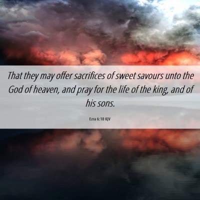 Picture 06 - Ezra 6:10 KJV - That they may offer sacrifices of sweet savours - Bible Verse Picture
