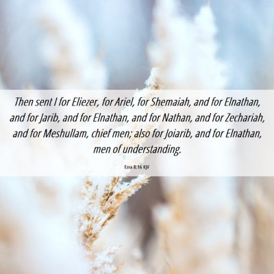 Picture 06 - Ezra 8:16 KJV - Then sent I for Eliezer, for Ariel, for Shemaiah, - Bible Verse Picture