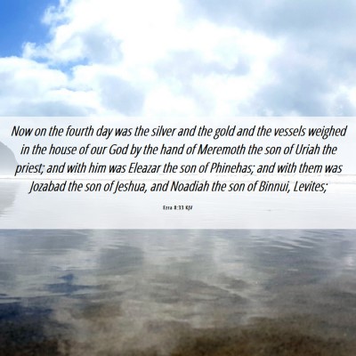 Picture 06 - Ezra 8:33 KJV - Now on the fourth day was the silver and the gold - Bible Verse Picture