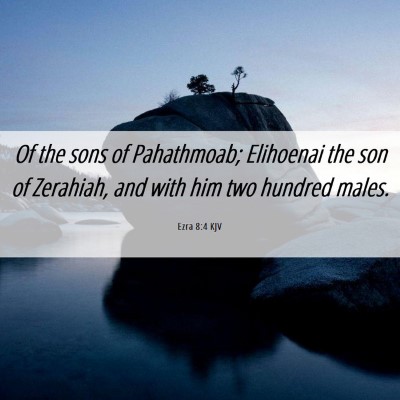 Picture 06 - Ezra 8:4 KJV - Of the sons of Pahathmoab; Elihoenai the son of - Bible Verse Picture