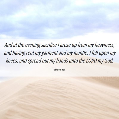 Picture 06 - Ezra 9:5 KJV - And at the evening sacrifice I arose up from my - Bible Verse Picture
