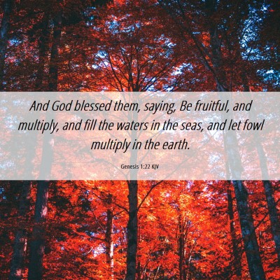 Picture 06 - Genesis 1:22 KJV - And God blessed them, saying, Be fruitful, and - Bible Verse Picture