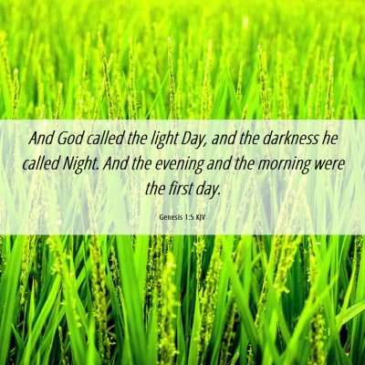 Picture 06 - Genesis 1:5 KJV - And God called the light Day, and the darkness he - Bible Verse Picture