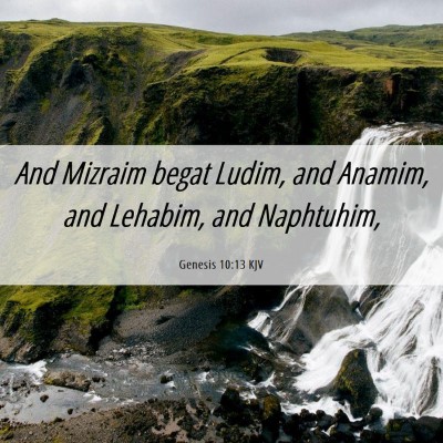 Picture 06 - Genesis 10:13 KJV - And Mizraim begat Ludim, and Anamim, and Lehabim, - Bible Verse Picture