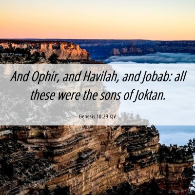 Picture 06 - Genesis 10:29 KJV - And Ophir, and Havilah, and Jobab: all these were - Bible Verse Picture