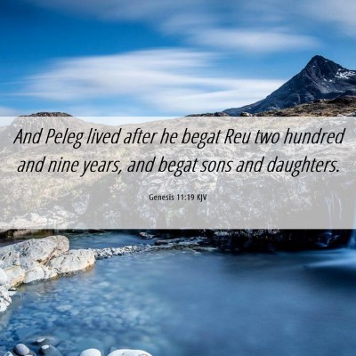 Picture 06 - Genesis 11:19 KJV - And Peleg lived after he begat Reu two hundred - Bible Verse Picture