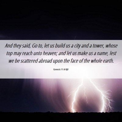 Picture 06 - Genesis 11:4 KJV - And they said, Go to, let us build us a city and - Bible Verse Picture