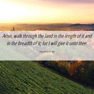 Picture 06 - Genesis 13:17 KJV - Arise, walk through the land in the length of it - Bible Verse Picture