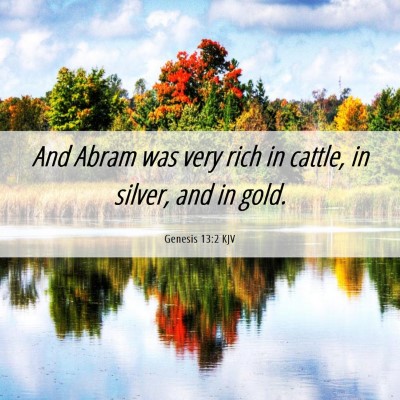 Picture 06 - Genesis 13:2 KJV - And Abram was very rich in cattle, in silver, and - Bible Verse Picture