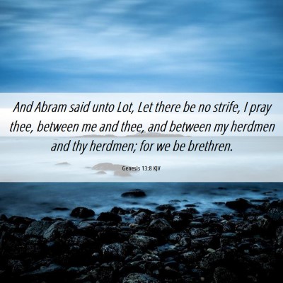 Picture 06 - Genesis 13:8 KJV - And Abram said unto Lot, Let there be no strife, - Bible Verse Picture