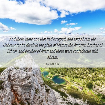 Picture 06 - Genesis 14:13 KJV - And there came one that had escaped, and told - Bible Verse Picture