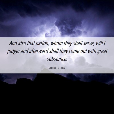 Picture 06 - Genesis 15:14 KJV - And also that nation, whom they shall serve, will - Bible Verse Picture
