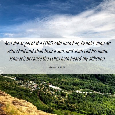 Picture 06 - Genesis 16:11 KJV - And the angel of the LORD said unto her, Behold, - Bible Verse Picture