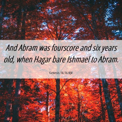 Picture 06 - Genesis 16:16 KJV - And Abram was fourscore and six years old, when - Bible Verse Picture