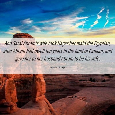 Picture 06 - Genesis 16:3 KJV - And Sarai Abram's wife took Hagar her maid the - Bible Verse Picture