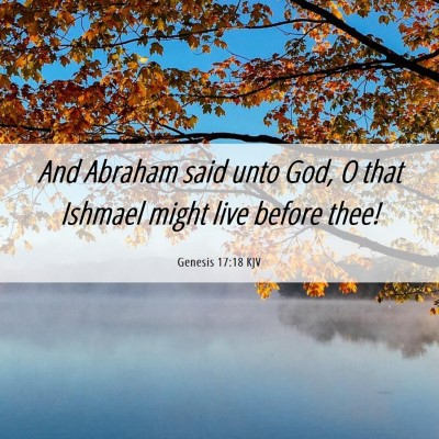 Picture 06 - Genesis 17:18 KJV - And Abraham said unto God, O that Ishmael might - Bible Verse Picture