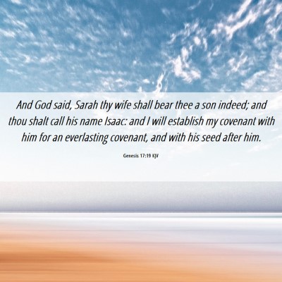 Picture 06 - Genesis 17:19 KJV - And God said, Sarah thy wife shall bear thee a - Bible Verse Picture