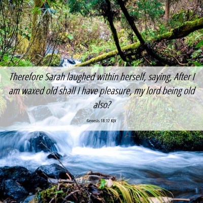 Picture 06 - Genesis 18:12 KJV - Therefore Sarah laughed within herself, saying, - Bible Verse Picture