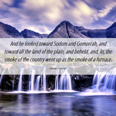 Picture 06 - Genesis 19:28 KJV - And he looked toward Sodom and Gomorrah, and - Bible Verse Picture