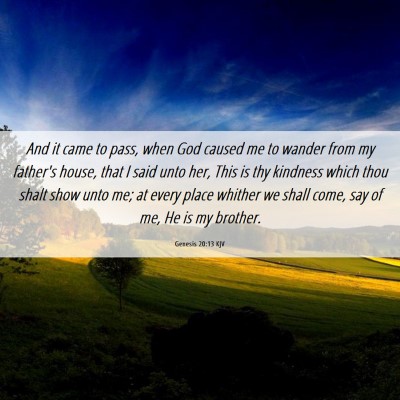 Picture 06 - Genesis 20:13 KJV - And it came to pass, when God caused me to wander - Bible Verse Picture
