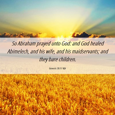 Picture 06 - Genesis 20:17 KJV - So Abraham prayed unto God: and God healed - Bible Verse Picture