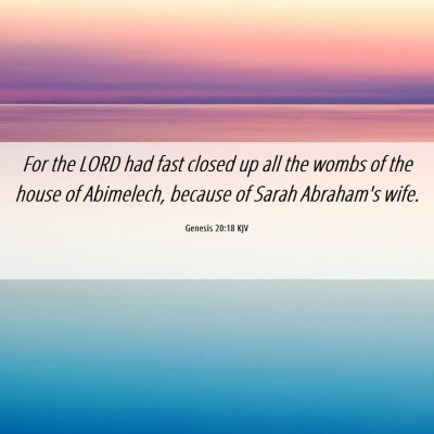 Picture 06 - Genesis 20:18 KJV - For the LORD had fast closed up all the wombs of - Bible Verse Picture