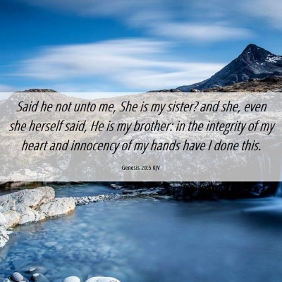 Picture 06 - Genesis 20:5 KJV - Said he not unto me, She is my sister? and she, - Bible Verse Picture