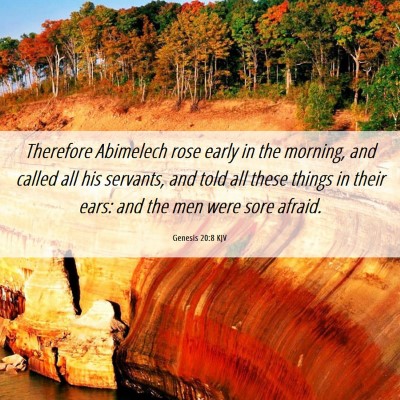 Picture 06 - Genesis 20:8 KJV - Therefore Abimelech rose early in the morning, - Bible Verse Picture