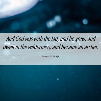 Picture 06 - Genesis 21:20 KJV - And God was with the lad; and he grew, and dwelt - Bible Verse Picture