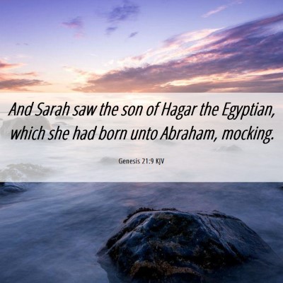 Picture 06 - Genesis 21:9 KJV - And Sarah saw the son of Hagar the Egyptian, - Bible Verse Picture