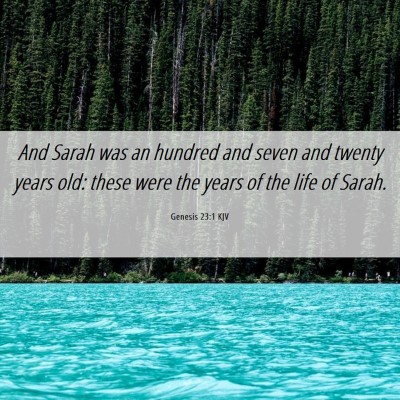 Picture 06 - Genesis 23:1 KJV - And Sarah was an hundred and seven and twenty - Bible Verse Picture